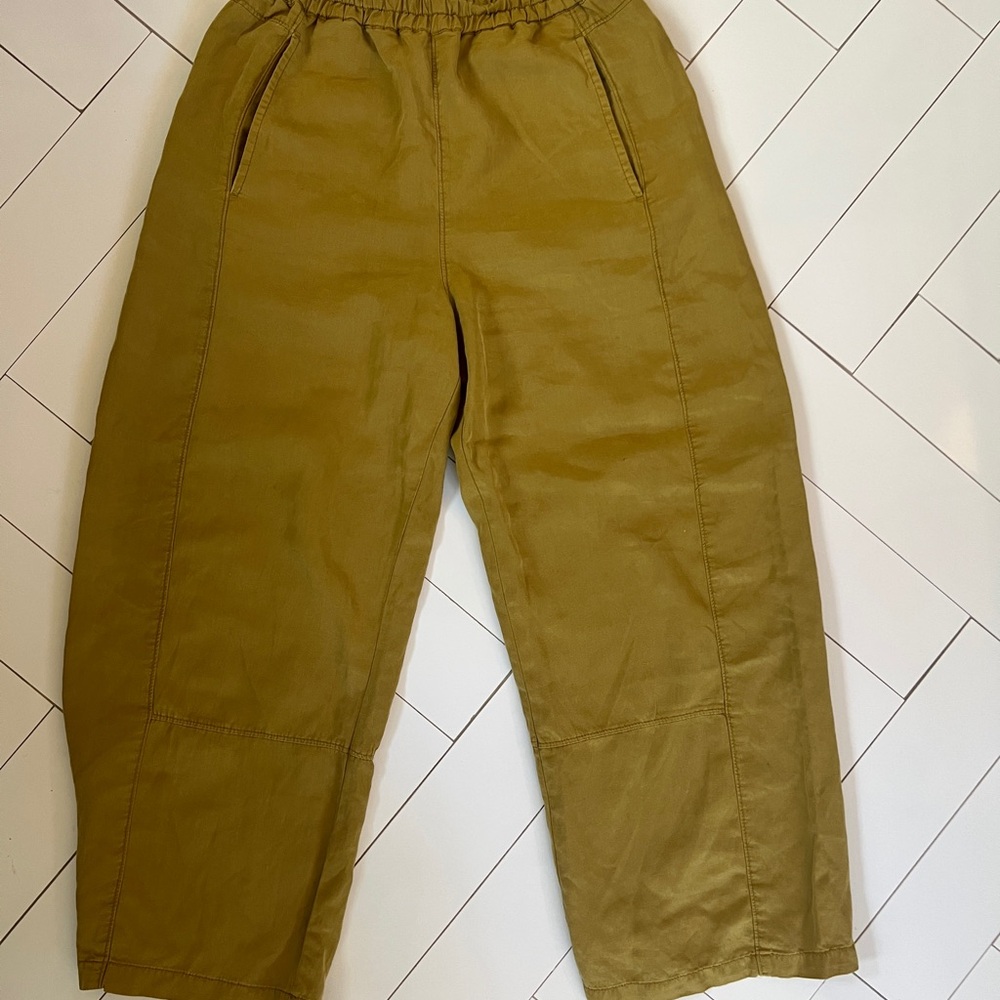 Pilcro Mustard Tencel/Linen Pants